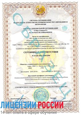 Образец сертификата соответствия Татищево Сертификат OHSAS 18001